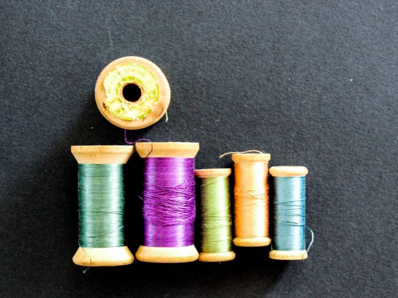 1950s cotton thread on wooden reels, remnants of my father's travelling days. 